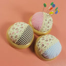 Fabric Needle Storage Holder Pastoral Round Pin Cushion for Needlework Craf