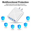 ABS Charger 4 USB Ports Portable Travel Convenience Phone Fast Charge Equipment