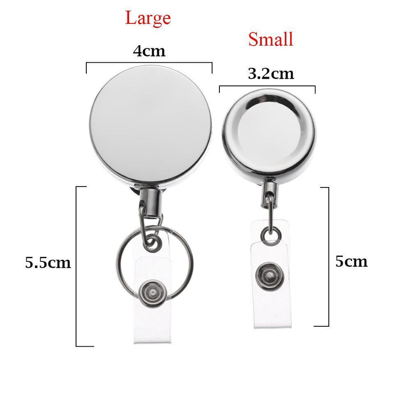 Stationery Metal Anti-Lost Clip Lanyards Badge Holder Key Ring Retractable