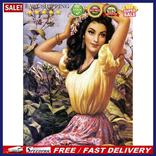 Hand Painted Picture DIY Women Frameless Paint By Numbers Kit Craft Wall Decor
