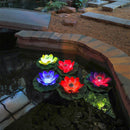 Lotus Solar Lights Flower Float Waterproof Outdoor Pond Pool Decor (Pink)