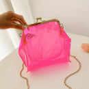 Fashion Transparent PVC Shoulder Bags Women Girls Clip Buckle Crossbody Bags