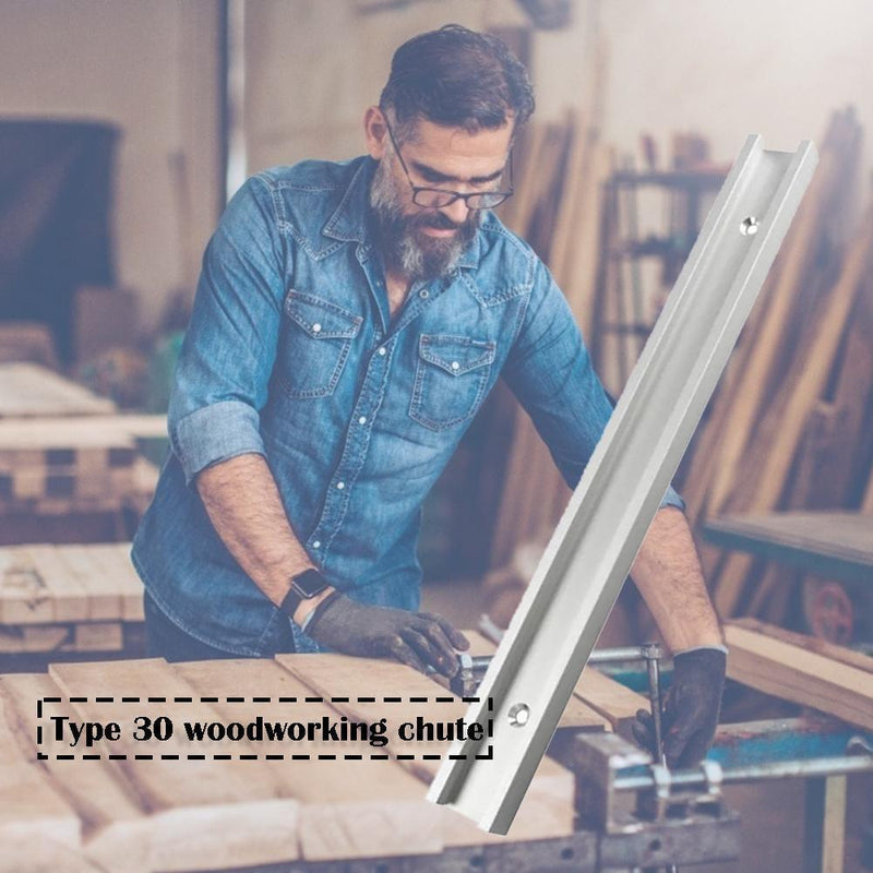 Woodworking Aluminum Slot Miter Track Jig Fixture for Router (White 300mm) Newly