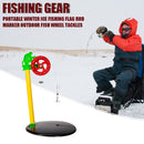 2pcs Portable Fishing Flag Winter Ice Fish Pole Wheel Fishing Tackle with Hook