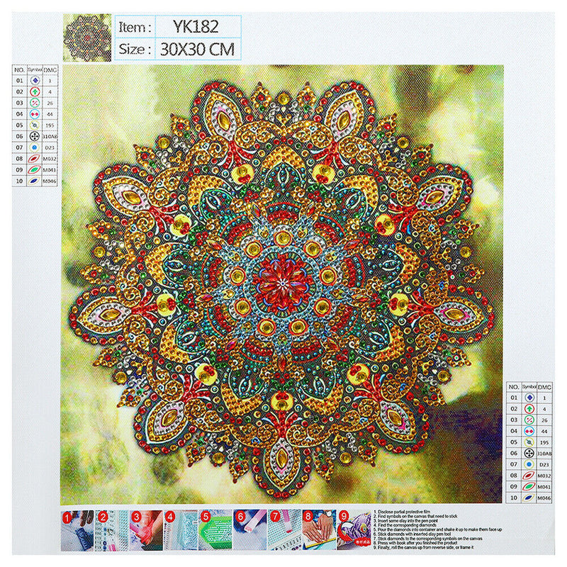 5D DIY Partial Special Shaped Drill Diamond Painting Mandala Decor (YK182) Newly