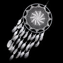 Large Ring 16.14" Handmade White Flower Dream Catcher with Feathers Art