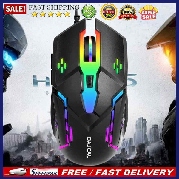 Wired Mouse 6-Key 3200 DPI Luminous Gamer Mice E-Sports Mechanical Mouse