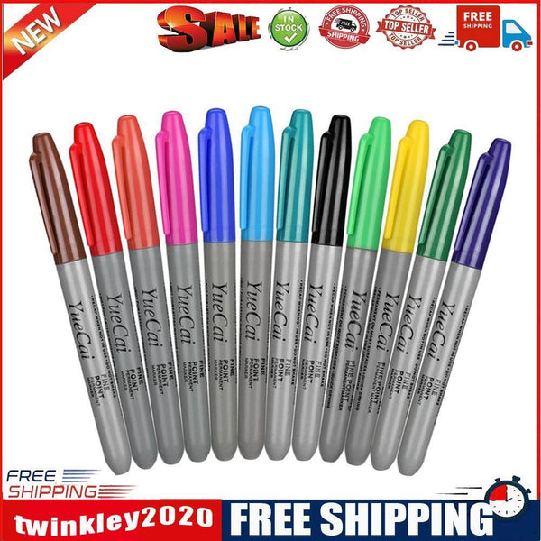 12pcs Portable Tattoo Transfer Pen Colorful Permanent Skin Marker Pens