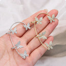 Jewelry Women Men Non Piercing Rhinestones Ear Cuff Tragus Earrings Ear Wrap
