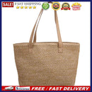 Women Straw Woven Pure Color Shopping Bag Beach Ladies Large Capacity Handbags