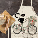 Bike Cat Kitchen Linen Apron Sleeveless Waterproof Home Bibs Cooking Accessories
