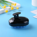 Shower Hair Washing Shampoo Brush Silicone Teeth Head Massage Brush (Black)