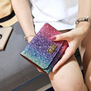 Gorgeous Women PU Coins Bag Short Small Clutch Wallets Purse(Lock)