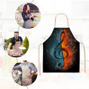 Kitchen Linen Apron Music Note Paint Picnic Coffee Shop Accessory Pinafore