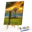 DIY Oil Paint by Numbers Prairie Windmill Hand Painted Acrylic Drawing Kit