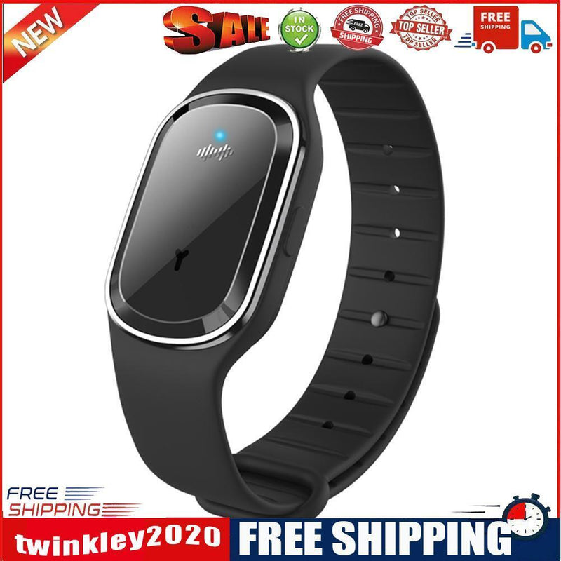 Kid Mosquito Repellent Bracelet USB Ultrasonic Repeller Wristband (Black)