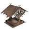 Wooden Bird Feeder Nest Outdoor Tree Branches Carving Hang Birdhouse (B)