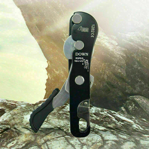 Stop Descender Self-Braking Climb Rescue Rappel Belay D3 L6N7 For 10-12mm D U8A3