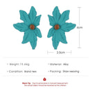 Korean Sweet Flower Drop Earrings for Women Petal Ear Jewelry Gift (Green) Newly