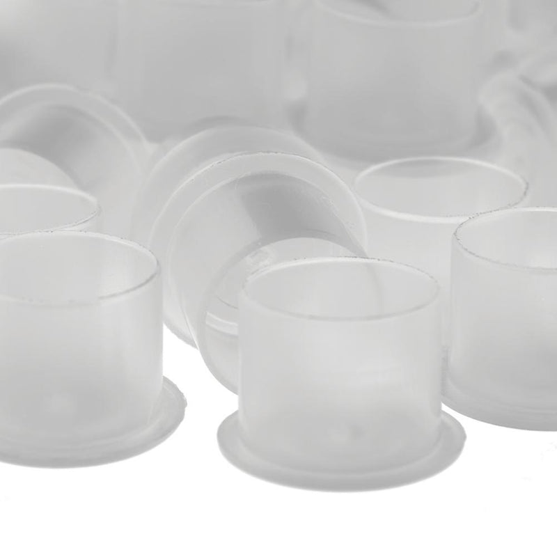 Plastic Microblading Tattoo Ink Cup Cap Pigment Clear Holder Container(B)