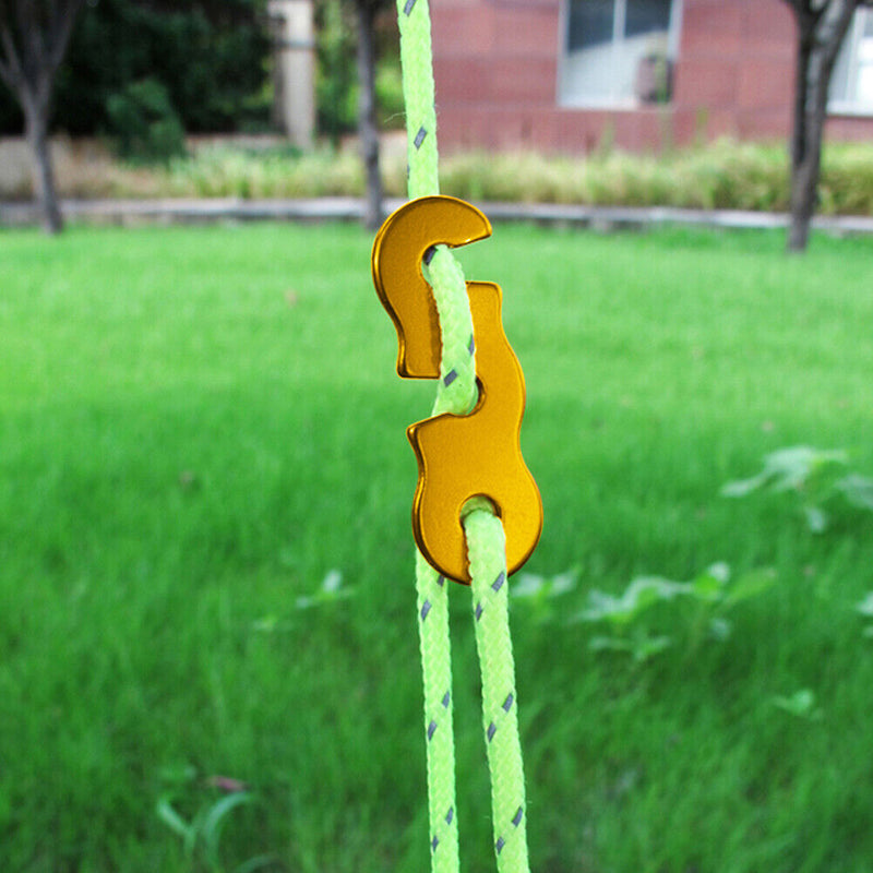 20pcs Outdoor Camping Tent Parachute Cord Rope Buckle Fastener (Orange) Newly