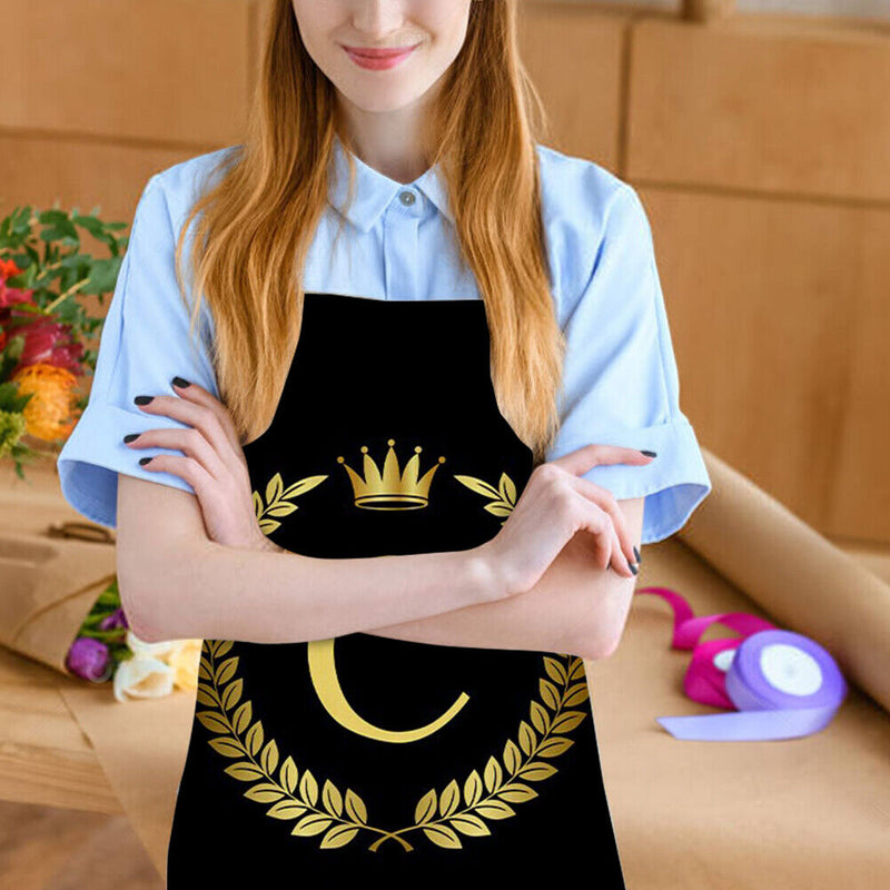 Crown C Linen Apron Waterproof Kitchen Cooking Bibs Sleeveless (82X68CM)