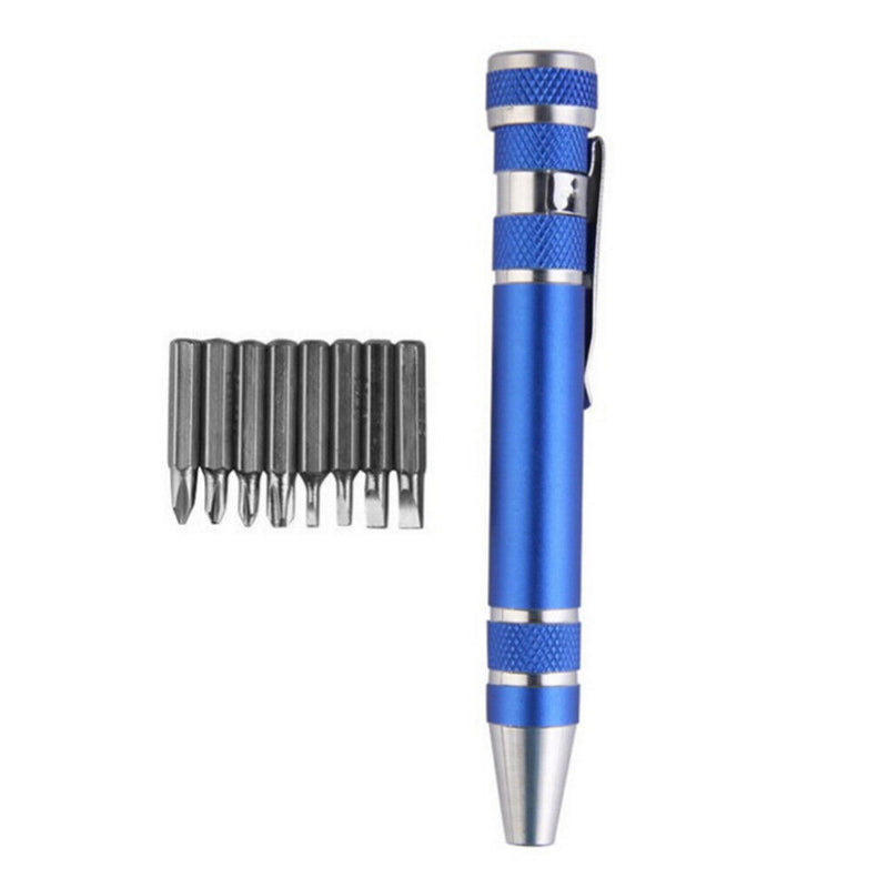 8 in 1 Multiuse Precision Pen Screwdriver Hand Repair Tools Kit (Blue)