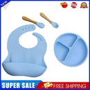 4x Silicone Food Plates Set Anti Slip Baby Feeding Food Accessories (Light
