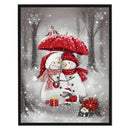 11CT Full Embroidery Snowman Cotton Print Cross Stitch Kit for Home Decorat