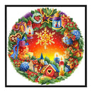 Partial Embroidery Kits Christmas House Candles 11CT Stamped Needlework Artwork