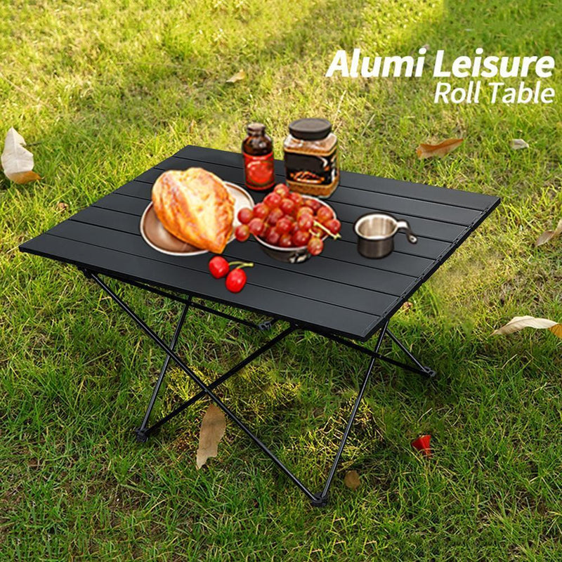 Outdoor Camping Table Mini Portable Foldable Hiking Picnic Desk (Black)