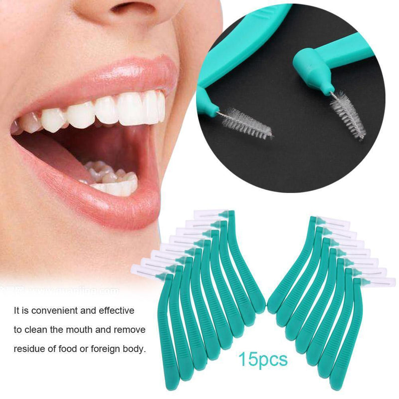 15pcs L Shape Tooth Interdental Brush Oral Care Cleaning Orthodontic Brush
