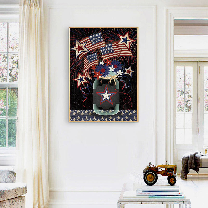5D Diamond Painting Independence Day Full Round Drill Rhinestone DIY Wall Arts
