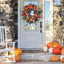 Harvest Decor Halloween Pumpkin Wreath Thanksgiving Floral Hoop Peony Garland