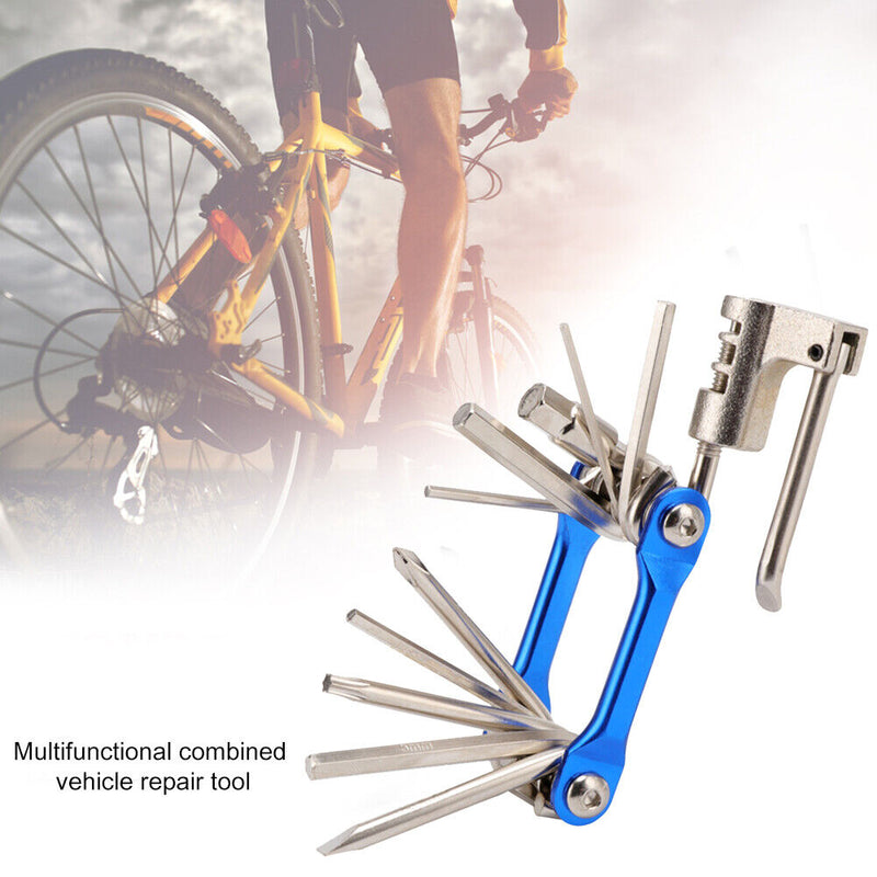 11 in 1 MTB Bike Repair Tools Kit Multifunctional Maintenance Tool (Blue) Newly