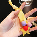 Girl Star Pompom Hair Rope Women Elastic Band Scrunchie Ponytail Hair Accessory