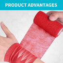 Self Adhesive Elastic Bandage Sports Wrist Protector Tape (Red 10cmx4.5m) Newly