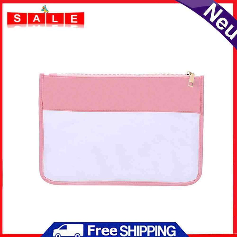 Transparent Clutch Bag Letter Cosmetic Bag PVC Travel Makeup Handbag Organizer