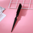 Boar Bristle Comb with Pointed Tail Wooden Handle Salon Dyeing Comb (Black)
