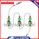 Luminous Squid Cuttlefish Wire Fishhook Umbrella Ocean Fishing String Hooks
