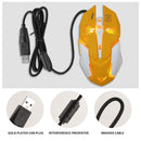 Computer Mouse, USB Wired 6 Buttons 2400dpi Optical Gaming Mice (Yellow)