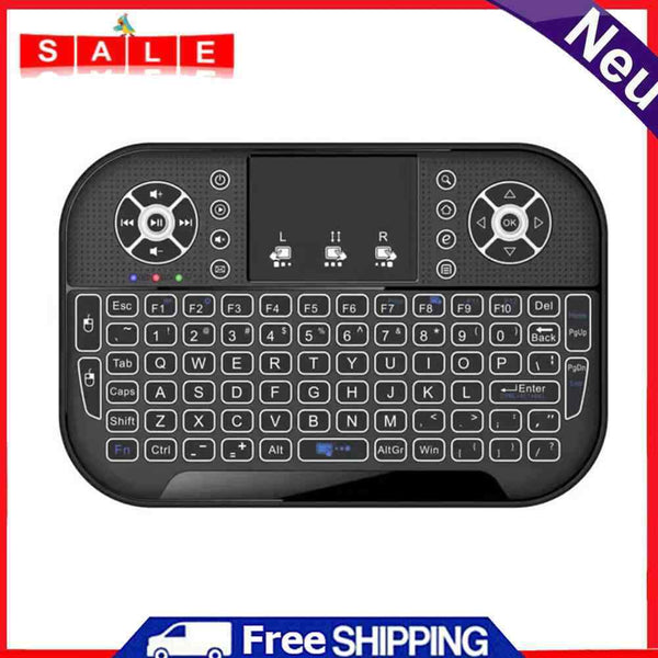Ergonomic 2.4G Air Mouse Touchpad Backlit Wireless Keyboard with USB Receiver