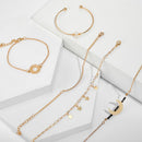 Women Flower Shell Moon Bracelet Round Slices Beach Cuff Bangles for Women Gi