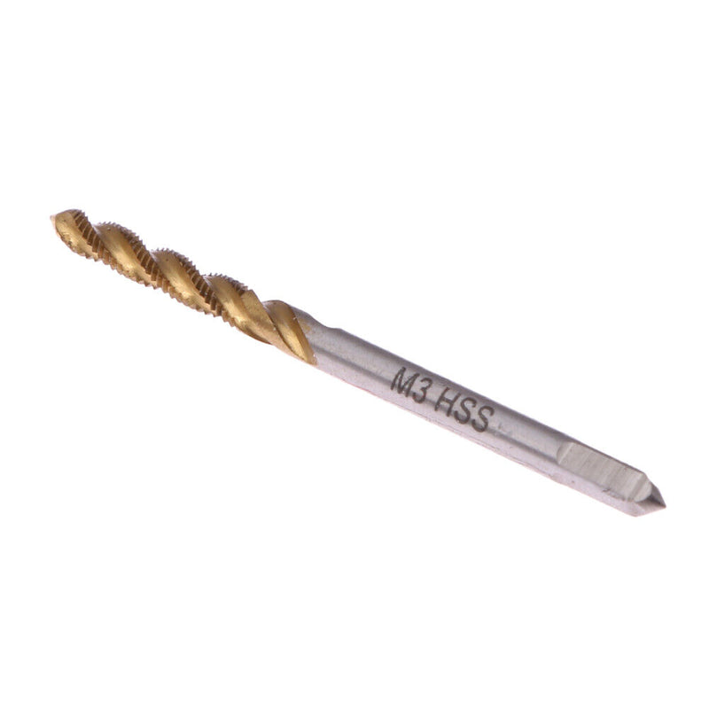 5pcs M3 M4 M5 M6 M8  Titanium Coated HSS Screw Thread Metric Spiral Fluted Newly