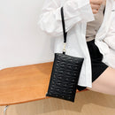 Fashion Rivet Evening Clutch Bag Leather Women Envelope Handbag (Black)