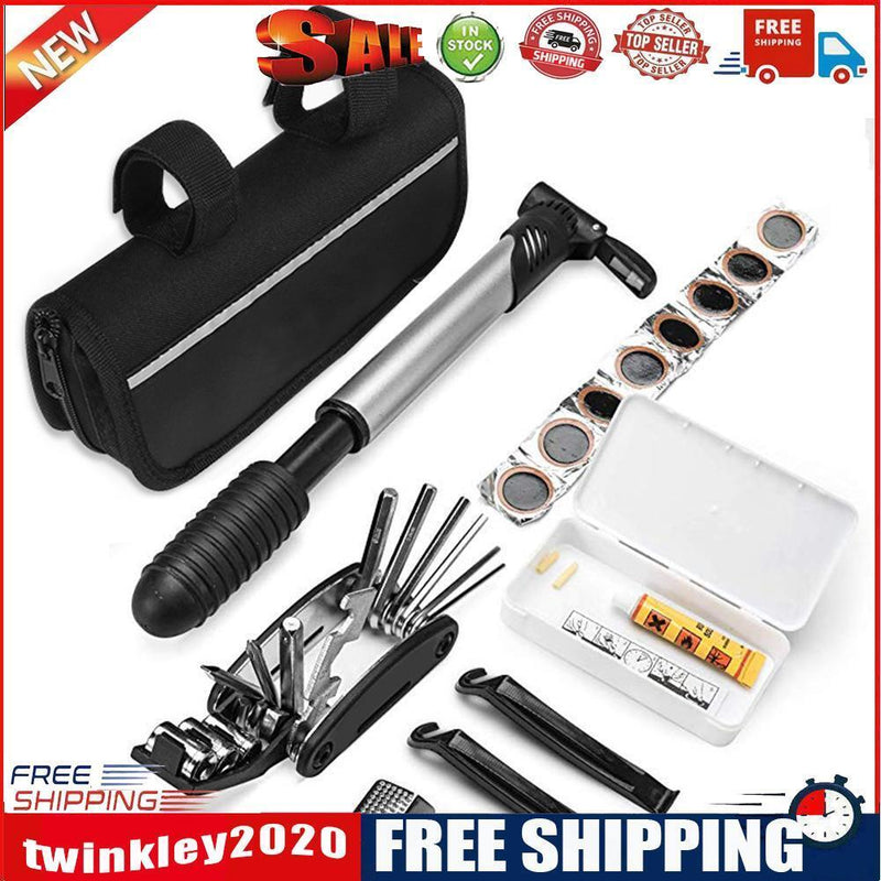 Bicycle Repair Tools Bike Tire Kit Bicycle Pump Puncture Repair Tool Bag