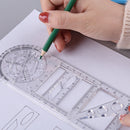 Multifunctional Geometric Drawing Ruler Rotatable Art Design Template (A)