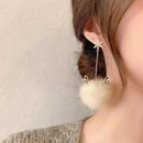 Fashion Antler Hair Ball Ear Hook Charm Simple Earrings Xmas Women Jewelry Gift`