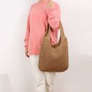 Womens Straw Beach Shoulder Bags Female Summer Vacation Shopper Retro Handbags