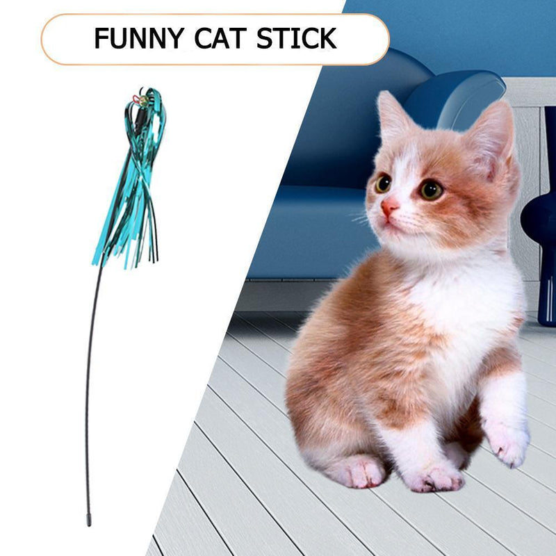 5pcs Funny Cat Ring Paper Teaser Wall Playing Rod Stick with Bell Pet Cats Toys